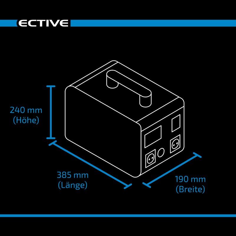 ECTIVE BlackBox 10 / LiFePO4 Powerstation mit 230 V/1000 W